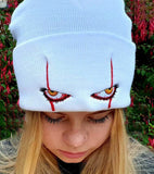 Unisex Spring Outdoor Beanie for Child Knitted Funny Caps Pennywise Scary Eyes Hood Kids Hat Casual Bob Outside Skulls Hats Men