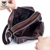 BULLCAPTAIN Casual Men's Messenger Shoulder Bag High Quality Smooth Hardware Zipper Pocket Leather Shoulder Bag For Men