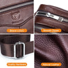 BULLCAPTAIN Casual Men's Messenger Shoulder Bag High Quality Smooth Hardware Zipper Pocket Leather Shoulder Bag For Men