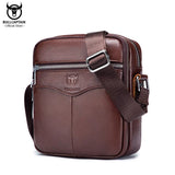 BULLCAPTAIN Casual Men's Messenger Shoulder Bag High Quality Smooth Hardware Zipper Pocket Leather Shoulder Bag For Men