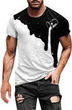 F_Gotal Mens T-Shirts Printed Big and Tall Fashion Skull Printed Hip Hop Summer Short Sleeve Casual Tees Blouse Tops