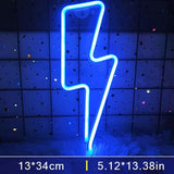 LED Home Neon Lightning Shaped Sign Neon Fulmination Light USB Decorative Light Wall Decor for Kids Baby Room Wedding Party