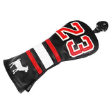 PU Leather Number 23 Golf Club Headcover Set Golf 460CC Driver and FW Fariway Wood Hybird Cover
