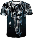 F_Gotal Mens T-Shirts Printed Big and Tall Fashion Skull Printed Hip Hop Summer Short Sleeve Casual Tees Blouse Tops