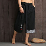 Japanese Kimono Traditional Pants Men Asian Clothing Bath Pant Casual Loose Male Japan Style Yukata Trousers Linen Cropped Pants