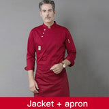 Long Sleeve Chef Clothes Uniform Restaurant Kitchen Cooking Chef Coat Waiter Work Jackets Professional Uniform Overalls Outfit