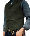 Men's Suit Vest Boutique Wool Tweed Slim Fit Leisure Cotton Male Gentleman Beckham Business Waistcoat For Wedding Groomsmen