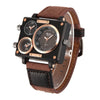 OULM Multiface Wristwatch w/ Leather Band