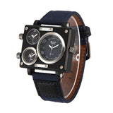 OULM Multiface Wristwatch w/ Leather Band