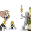 Stainless Steel Champagne Stopper Cork Sparkling Wine Bottle Plug Sealer Push-type Inflatable Champagne Plug Cap Bottle opener