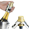 Stainless Steel Champagne Stopper Cork Sparkling Wine Bottle Plug Sealer Push-type Inflatable Champagne Plug Cap Bottle opener
