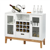 Wood Wine Storage Cabinet Sideboard Console Buffet Server w/ Wine Rack &amp; Drawer