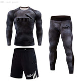 Branded Men's Clothing Suits Winter Thermal underwear Workout Clothing Compression tights Fitness T-shirt Quick dry Tracksuit