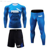 Branded Men's Clothing Suits Winter Thermal underwear Workout Clothing Compression tights Fitness T-shirt Quick dry Tracksuit