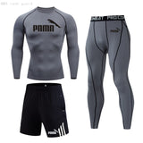 Branded Men's Clothing Suits Winter Thermal underwear Workout Clothing Compression tights Fitness T-shirt Quick dry Tracksuit