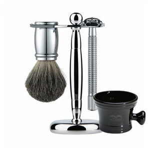 Luxury Men's 4pc Shaving Safety Razor Set w/ Ceramic Bowl, by Yintal