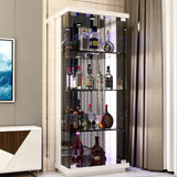 Glass Wine Cabinet Corner Cabinet Display Cabinet Solid Wood Household Cabinet Simple Modern Sideboards Cabinet One Piece