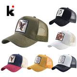 Baseball Caps Men Snapback Hip Hop Hats With Animals Patch Streetwear lovers' Trucker Caps Women Breathable Mesh Visor Bones