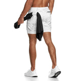 New running shorts summer men's gym fitness bodybuilding training quick-drying shorts men's jogging running sports 2-in-1 shorts