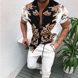 Summer Men's Printed Hawaii Casual Shirts 2021 Brand Streetwear Men's Clothing Cardigan High-End Short Sleeve Dress Shirt