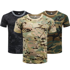 Camouflage Tactical Shirt Short Sleeve Men's Quick Dry Combat T-Shirt Military Army T Shirt Camo Outdoor Hiking Hunting Shirts