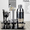 Bartender Kit:1-30-piece Cocktail Shaker Set with Stainless Steel Rotating Stand, Bar Tool for Gift, Experience for Drink Mixing