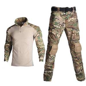 Outdoor Airsoft Paintball Clothing Military Shooting Uniform Tactical Combat Camouflage Shirts Cargo Pants Elbow/Knee Pads Suits