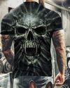 2021Summer New Skull Printed O-Neck TShirt For Men Casual Oversized Short Sleeve Clothes Streetwear Hip Hop 3D Printing Top Tees
