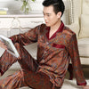 Mens Designer Pajamas for Men Nightwear Long Sleeve Sleep Tops Trousers Thin Ice Silk Pajamas Men Sleepwear Set Pijama Set