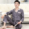 Mens Designer Pajamas for Men Nightwear Long Sleeve Sleep Tops Trousers Thin Ice Silk Pajamas Men Sleepwear Set Pijama Set