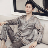 Mens Designer Pajamas for Men Nightwear Long Sleeve Sleep Tops Trousers Thin Ice Silk Pajamas Men Sleepwear Set Pijama Set