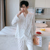 Mens Designer Pajamas for Men Nightwear Long Sleeve Sleep Tops Trousers Thin Ice Silk Pajamas Men Sleepwear Set Pijama Set