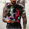 Summer Fashion Men/Women 3D Printing Dark Evil Clown Pattern T-Shirt Street Personality Trend Wild Loose Oversized Short-Sleeved