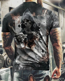 Fashion Summer Horror Skull 3D Print Men's T-Shirt O-Neck Short Sleeve Casual Breathable Oversized Male T Shirt Top Men Clothing
