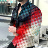 Casual Digital Printing Long Sleeve Tops Men 2021 Spring Autumn Fashion Shirts Turn-down Collar Buttoned Shirt Men's  Streetwear