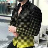 Casual Digital Printing Long Sleeve Tops Men 2021 Spring Autumn Fashion Shirts Turn-down Collar Buttoned Shirt Men's  Streetwear