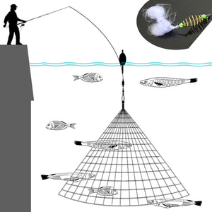 winter ice fishing Net Trap Mesh Luminous bead Netting Fish net Tackle Design Copper Shoal Cast Gill Nets For Fishing Traps