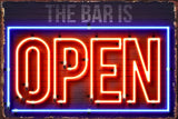 Neon Bar Open Decoration Metal Sign Tin Sign Tin Plates Wall Decor Room Decoration Retro Vintage For  Home  Club Man Cave Cafe