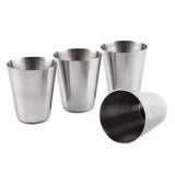4 Pcs/Set Polished 30 Ml Mini Stainless Steel Shot Glass Cup Drinking Wine Glasses With Leather Cover Bag For Home Kitchen Bar