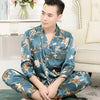 Mens Designer Pajamas for Men Nightwear Long Sleeve Sleep Tops Trousers Thin Ice Silk Pajamas Men Sleepwear Set Pijama Set